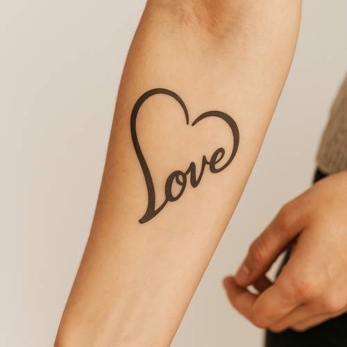 Tatouage éphémère en forme de coeur